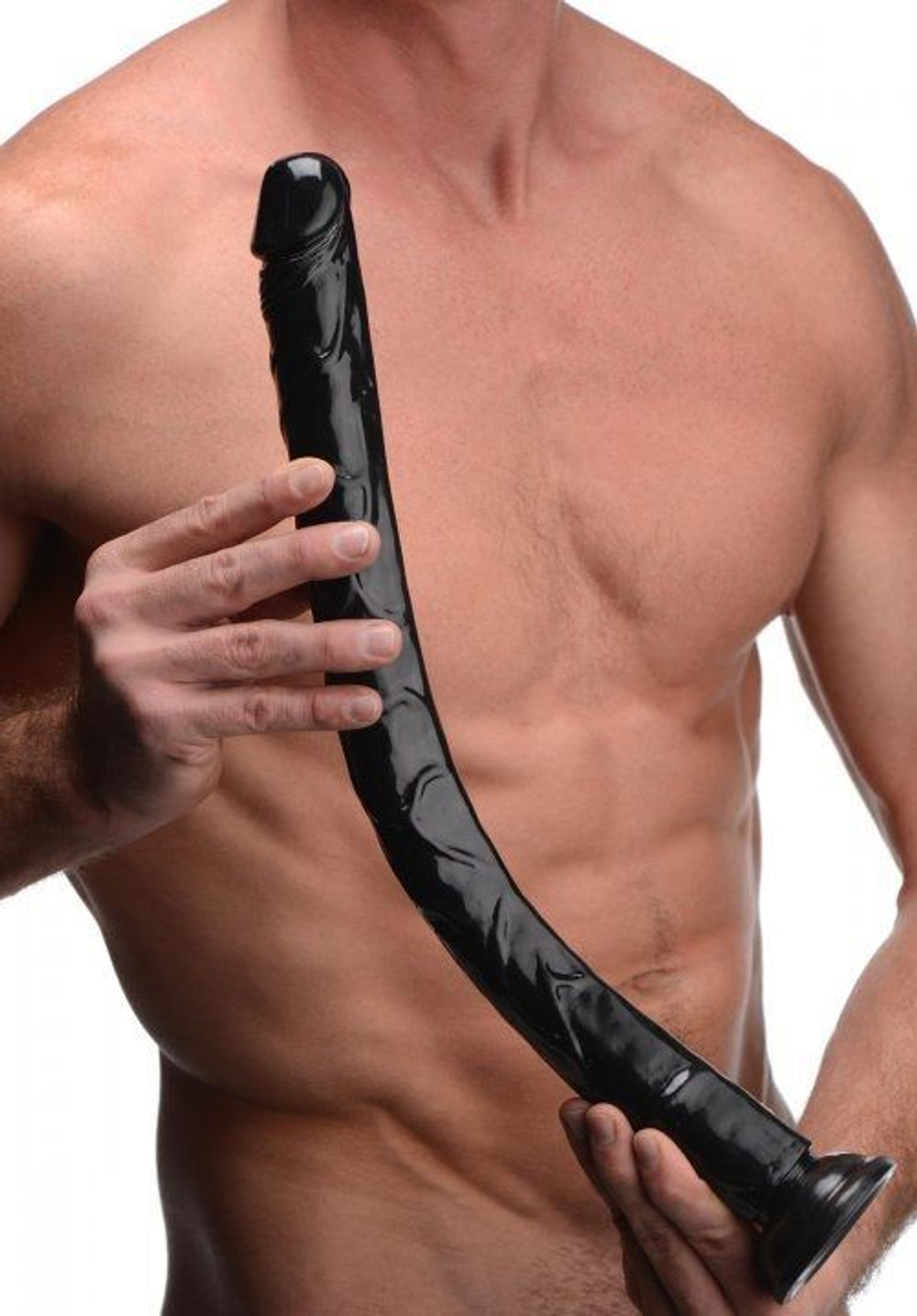 Черный анальный фаллоимитатор Hosed Realistic Anal Dildo - 50,8 см. (Цвет: черный)