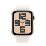 Часы Apple Watch SE, 44 мм, алюминий цвета «сияющая звезда», ремешок Sport Band цвета «сияющая звезда» (2024)