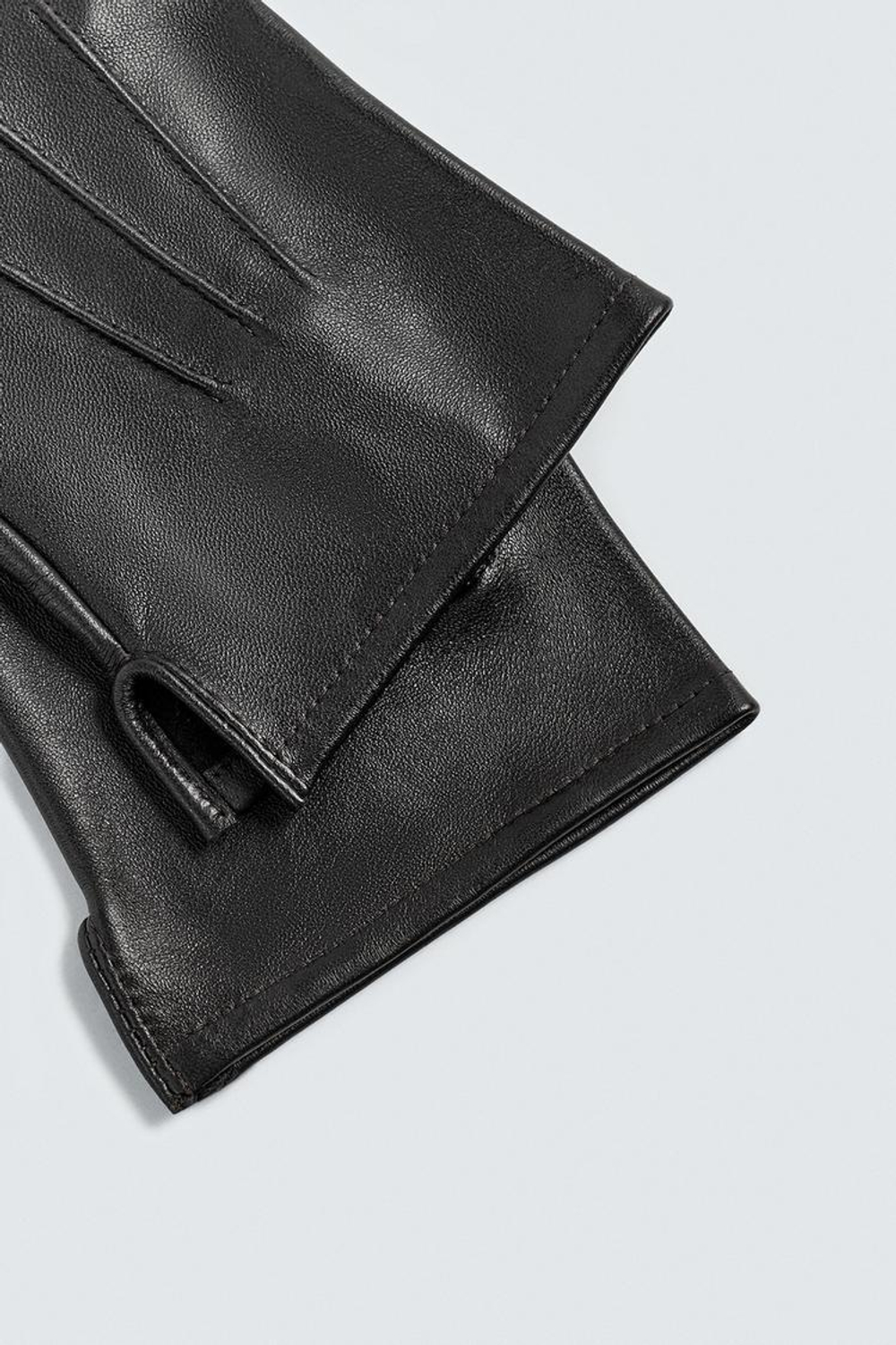 ZARA ПЕРЧАТКИ КОЖАНЫЕ СО ШВАМИ, ТЕМНО-КОРИЧНЕВЫЙ