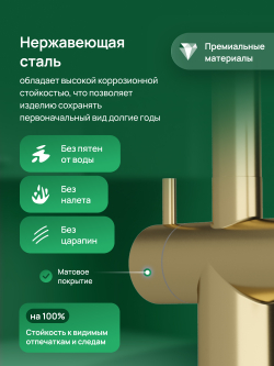 Смеситель для кухни Domaci Ливорно D8644GM золото матовое