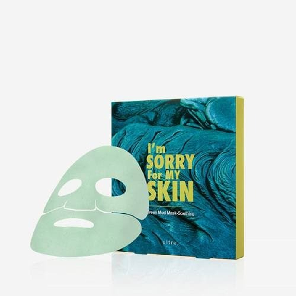 I'm Sorry For My Skin Маска для лица тканевая с зеленой глиной - Green mud mask-soothing, 18мл, шт