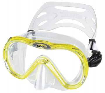 Маска Seac Boss желтая рамка/прозрачный силикон