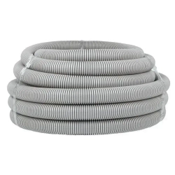 Труба гибкая гофрированная ПВХ 16мм с протяжкой лёгкая (25м) серый