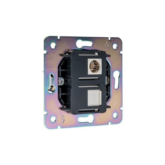 Розетка ROUND компьютерная RJ45 кат6 + TV с/у перламутр KRANZ