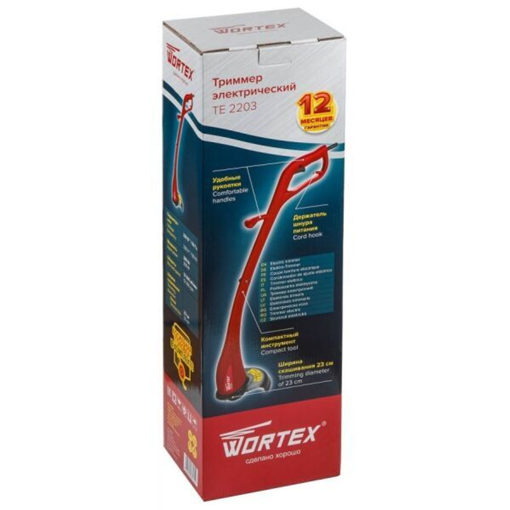 Триммер WORTEX TE 2203-1 в коробке, 250 Вт, шир. скаш. 22 см