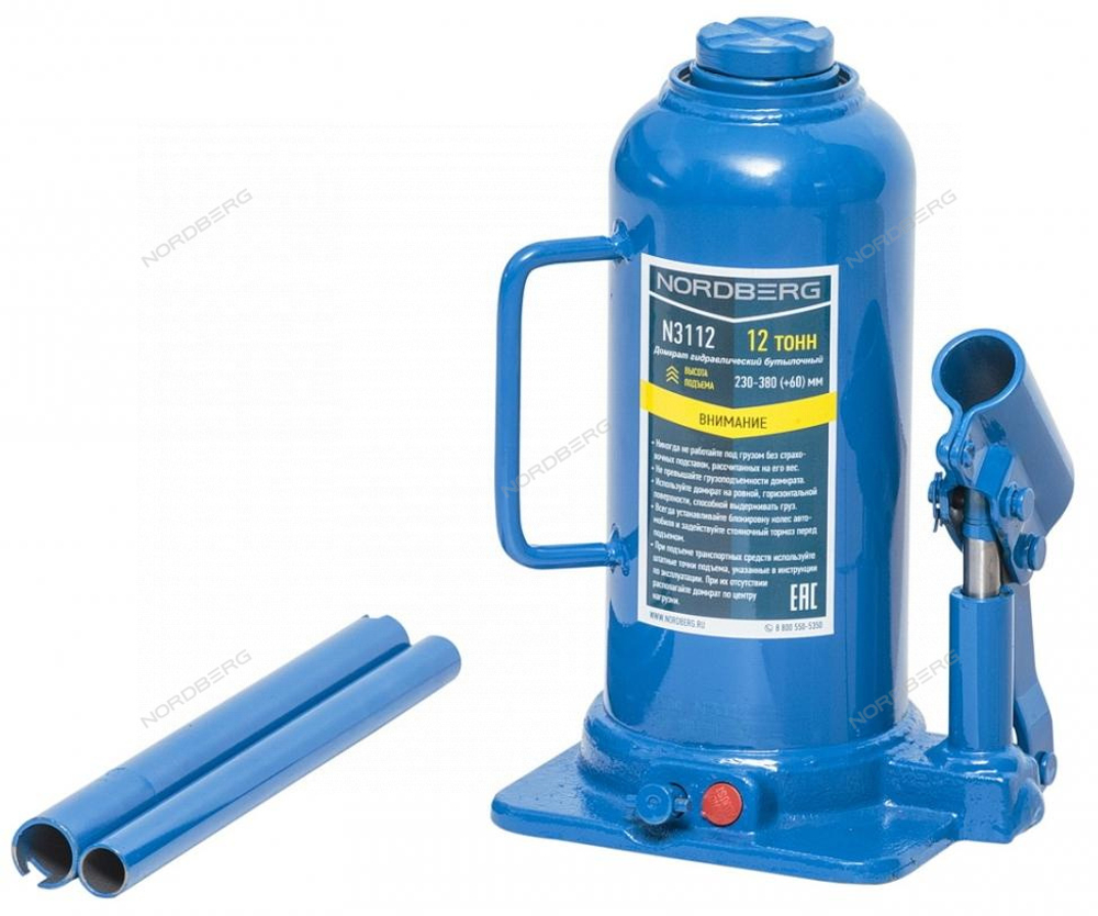 Домкрат бутылочный, 12 т NORDBERG N3112