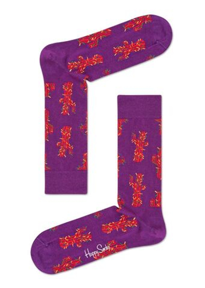 Носки унисекс Dressed Cactus Crew Sock с кактусами (Размер: 25) (Цвет: фиолетовый)