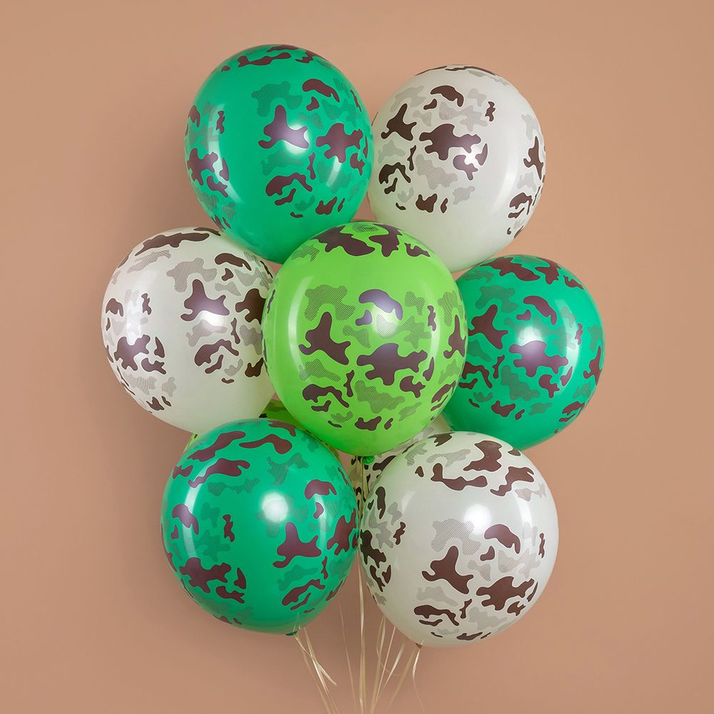 Шар (12''/30 см) Камуфляж, Ассорти, пастель, 5 ст, 25 шт.