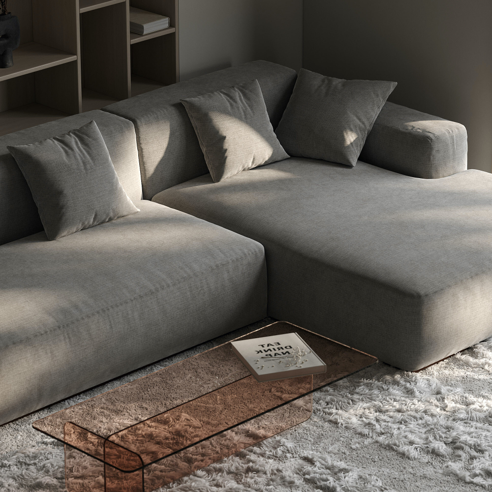 3-х местный нераскладной диван с кушеткой SAGA 012/021