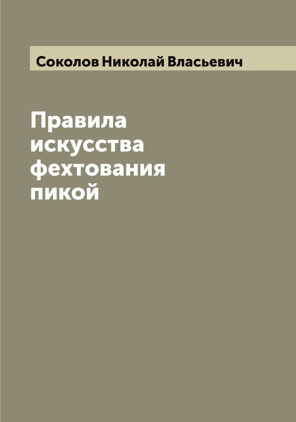 Правила искусства фехтования пикой | Соколов Николай Власьевич
