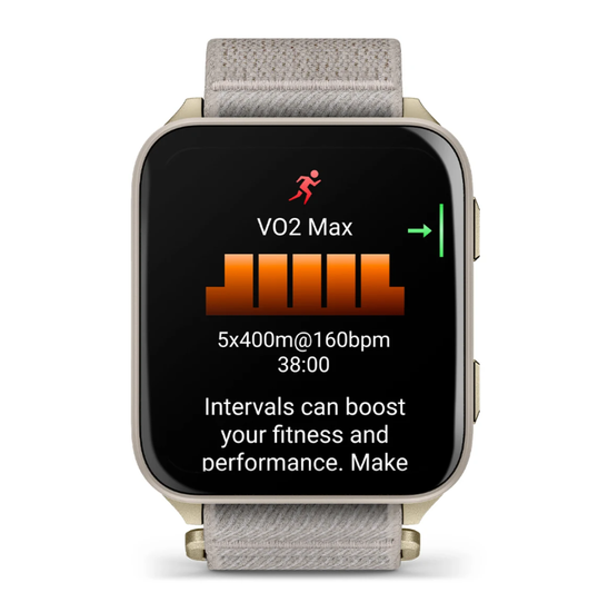 Умные часы Garmin Venu X1 мягкий золотой с титановой задней крышкой и нейлоновым ремешком цвета французский серый
