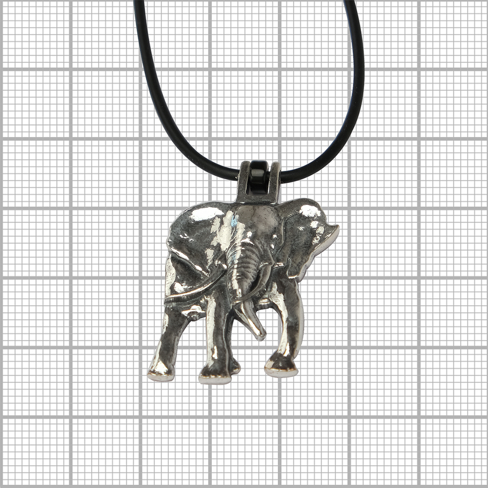 "Чазер" подвеска в серебряном покрытии из коллекции "Elephants" от Jenavi с замком карабин