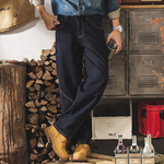 Американские классические джинсы в стиле ретро, мужские прямые осенне-зимние новые модные брендовые свободные повседневные брюки оригинального цвета