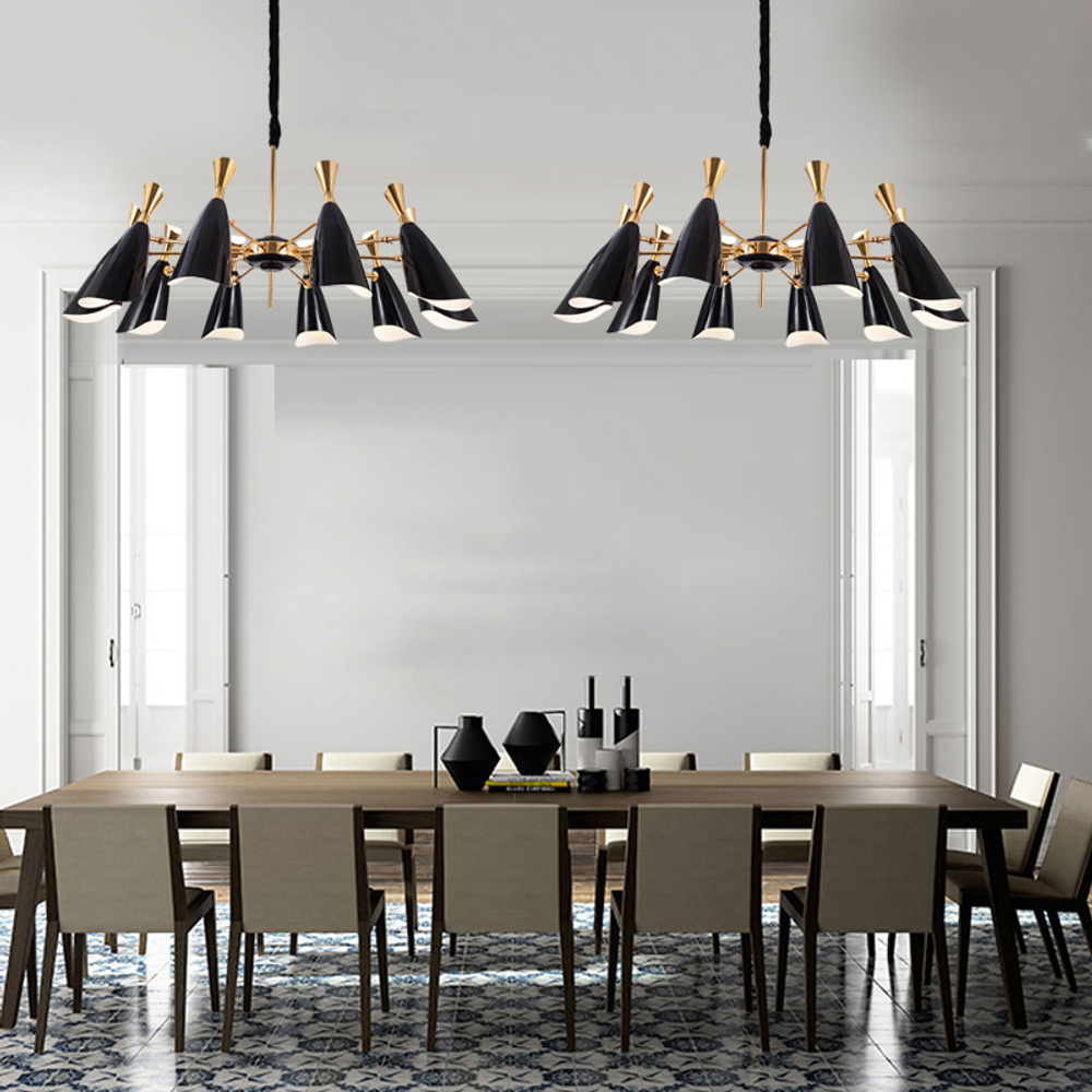 Ceiling design lamp  Duke by Delightfull (12 lampshades,  Black)