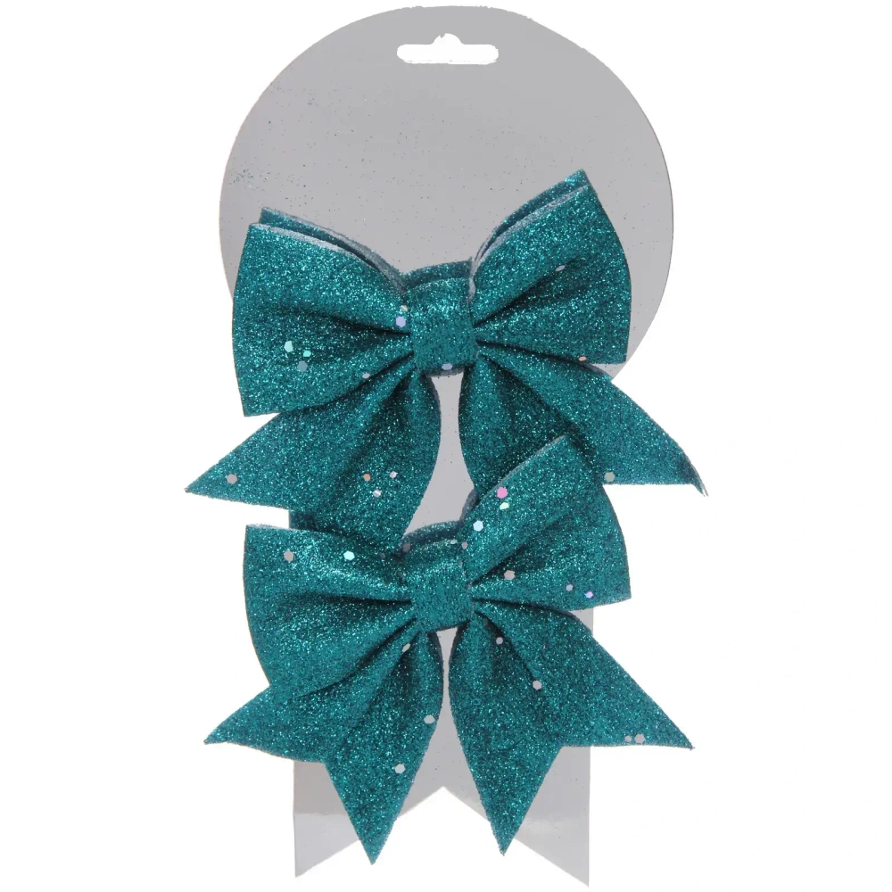 Бант на елку «Шик» 12*14 см (набор 2 шт), Изумруд
