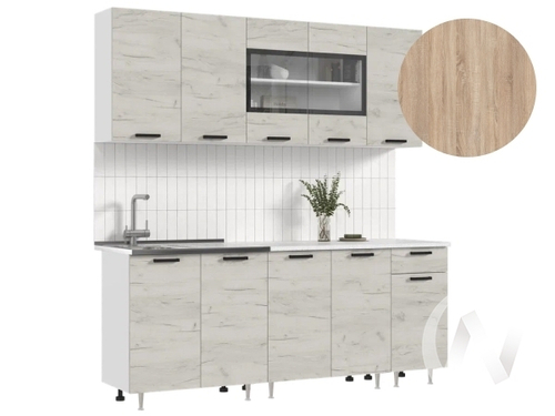 Кухня Рио NEW ЛДСП 2;0м (белый/дуб крафт белый/сонома)