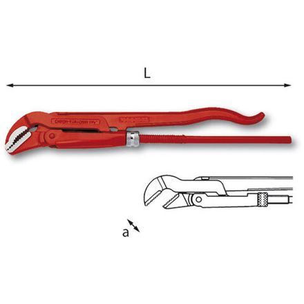 311 N Трубный ключ шведской модели с тонкими прямыми губками, длина 270 мм., USAG (Италия)