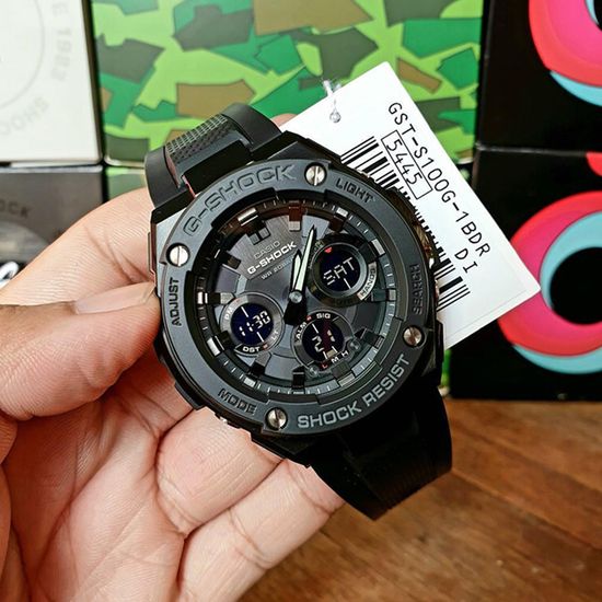 Японские наручные часы Casio G-Shock GST-S100G-1B с хронографом