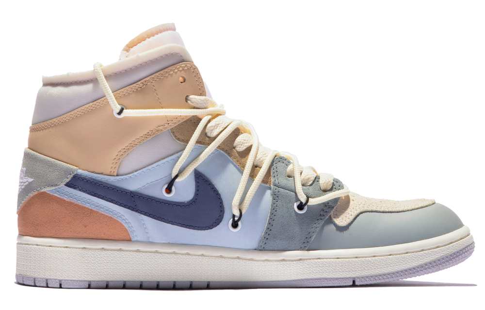 Jordan Air Jordan 1 Vintage Basketball Shoes Men"s High top Blue/Brown/Yellow