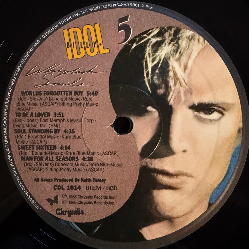Billy Idol – Whiplash Smile (Скандинавия 1986г.) Т