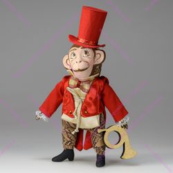 Ёлочная игрушка Обезьяна в цилиндре