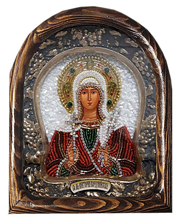 Дивеевская икона святая мученица Виктория Кордувийская, печать, бисер