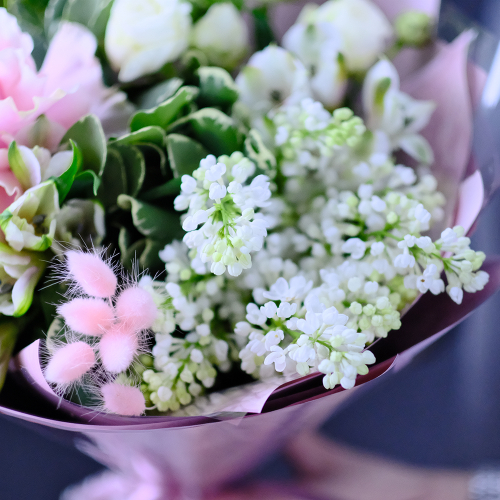 Купить Букет #387 с французской розой и сиренью