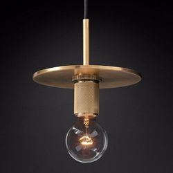 Подвесной светильник RH Utilitaire Disk Shade Pendant Brass