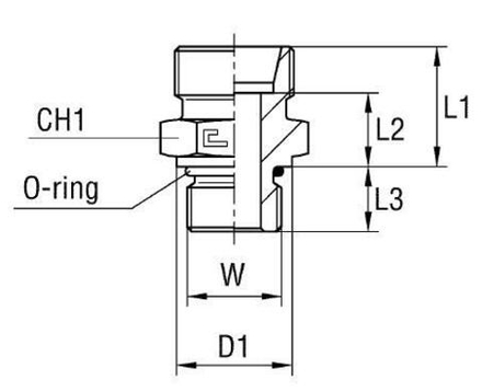 Штуцер FA DL28 UNF 1.1/16" (корпус)