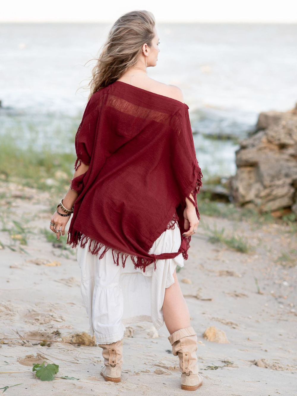 Топ-пончо Chintamani (красный)