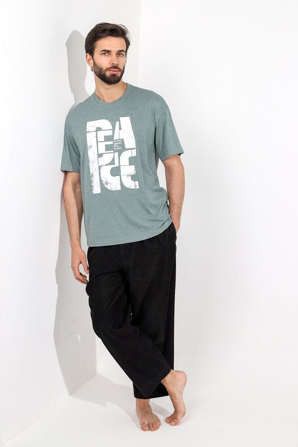 Фуфайка (футболка) мужская Герой-5 Виотекс МЕНТОЛ МЕЛАНЖ