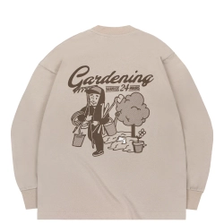 Лонгслив Haided Gardening RLXD FIRM LS TEE, Серо-бежевый