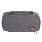 Пенал - косметичка Alingar, ткань, молния, 1 откидная планка, карман-сеточка, ручка, 210 х 90 х 55 мм, "YESCHOLAR", микс (серый, тем-синий, тем-серый)