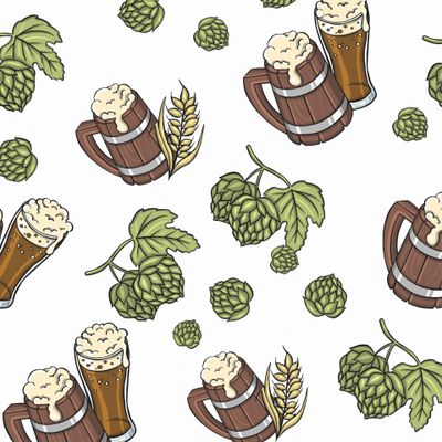 beer and cheese. seamless pattern