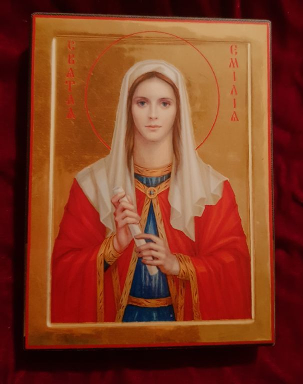 Икона святая Эмилия на дереве на левкасе мастерская Иконный Дом