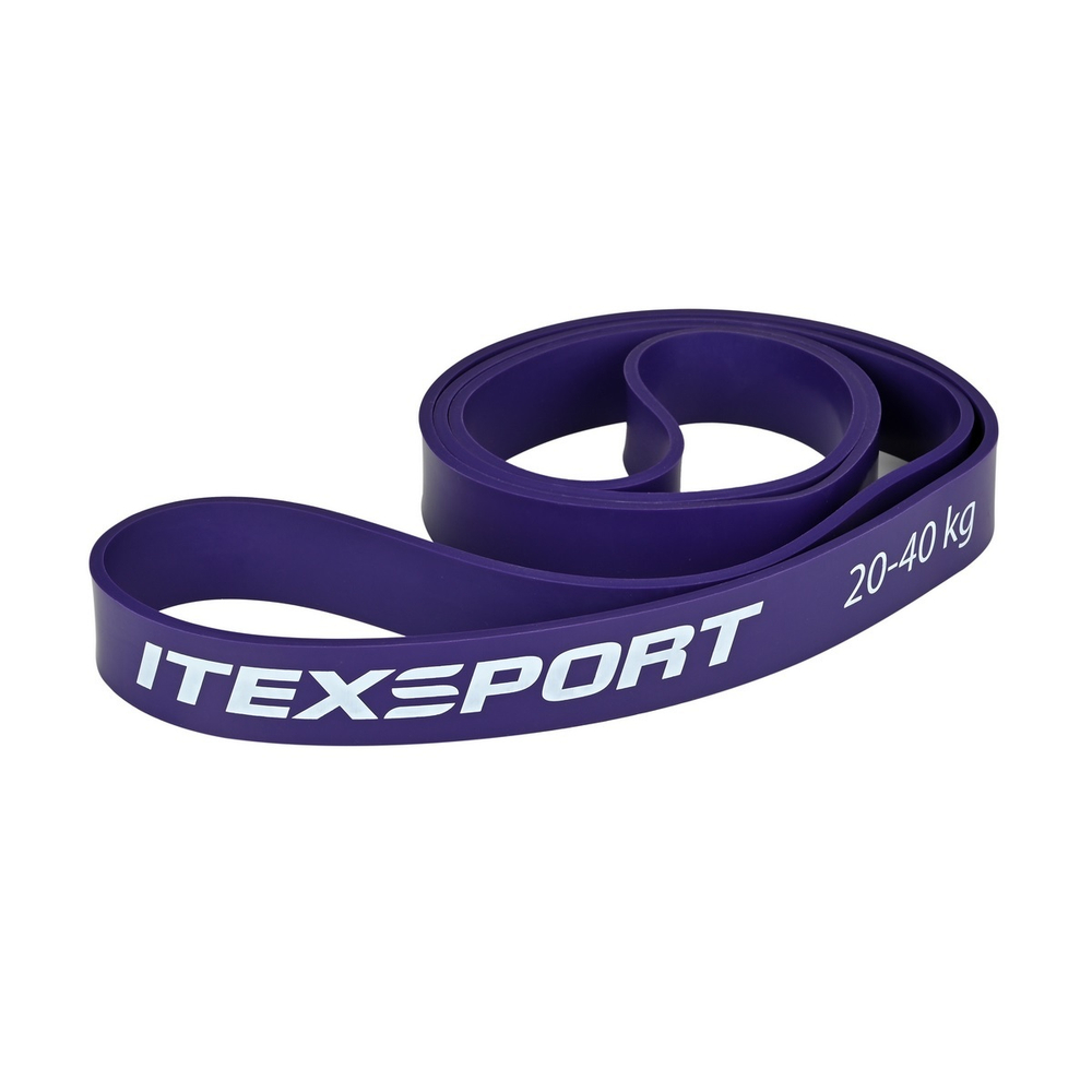 ITEX SPORT резинка для подтягивания на турнике, эспандер ленточный фиолетовый (сопротивление 20-40 кг), оптом