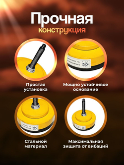 Виброопора регулируемая 3,0т d210мм М20х75 желтая (S78-7)