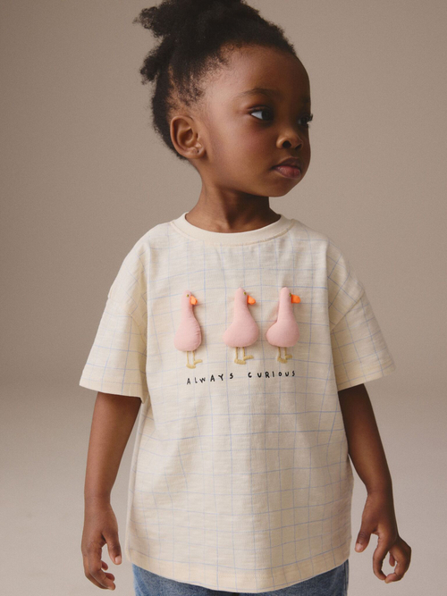 Футболка для девочки Next E44-985, Кремовый