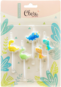 Купить свечи в торт динозавры недорого