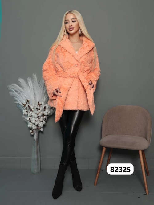 Шуба искуственная теди женская удлиненная