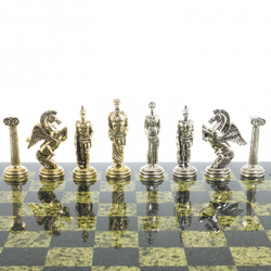 Шахматы "Восточные" доска 40х40 см змеевик фигуры металлические G 122622