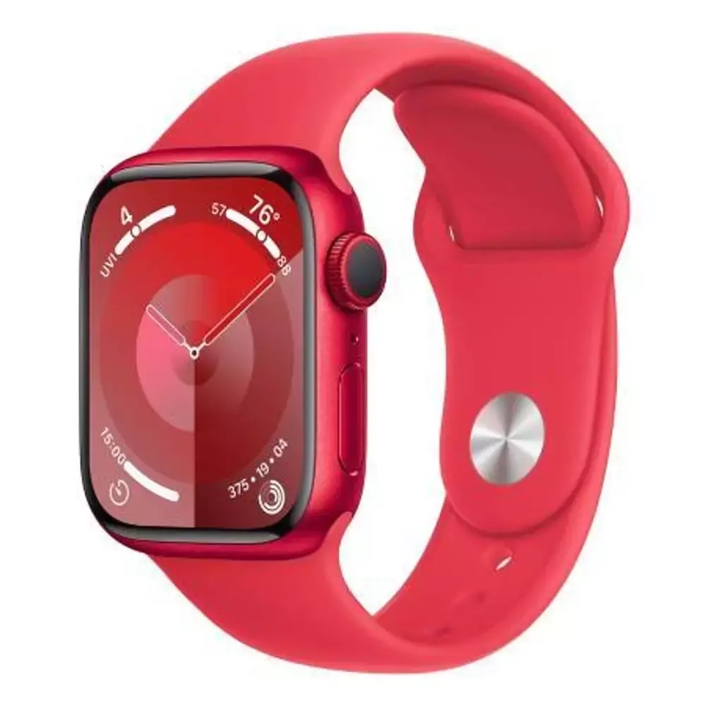 Apple Watch Series 9, 45 мм, из алюминия цвета (PRODUCT)RED, спортивный ремешок