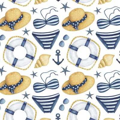 Морской круиз (тёмно-синий на белом)