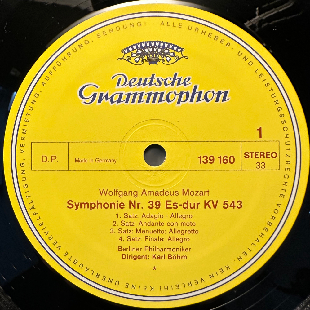 Моцарт - Симфонии № 39 ми-бемоль мажор, № 36 "Linzer"(Германия 1973г.)