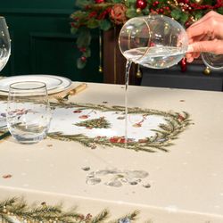 СКАТЕРТЬ "ЩЕЛКУНЧИК" 140Х300СМ БЕЖЕВЫЙ ,100%ХЛОПОК ,ТВИЛ