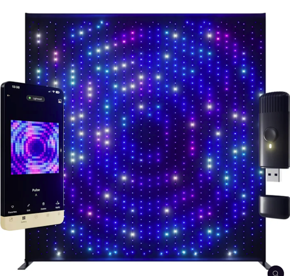 Световая стена Twinkly, пиксельная фоновая стена - 1120 RGB пикселей, IP65, высота 245 см, ширина 245 см