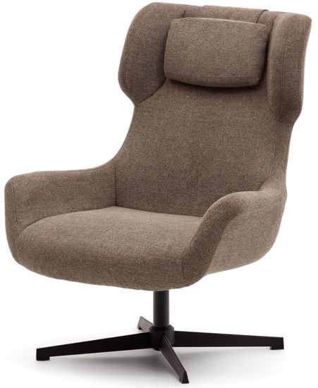 Zalina Вращающееся кресло с подлокотниками из светло-коричневой синели Испания La Forma