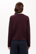 1952 Кардиган женский (темно-синий / бордовый)