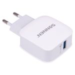 Зарядное устройство быстрое сетевое (220 В) SONNEN, порт USB, QC3.0, выходной ток 3 А, белое, 455506