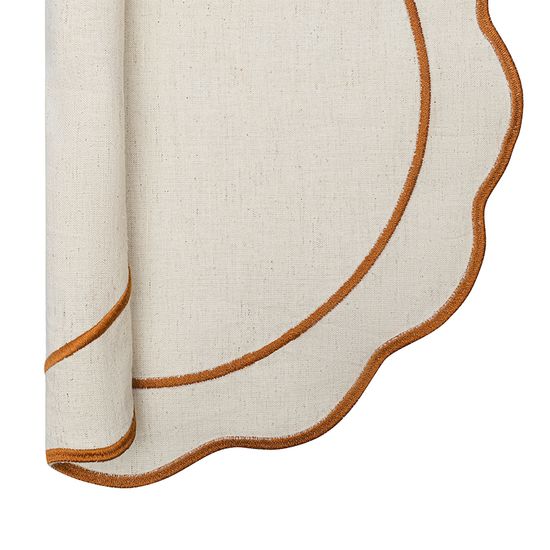 Салфетка под приборы anemone из коллекции trendy ruffles, D40 см, карри